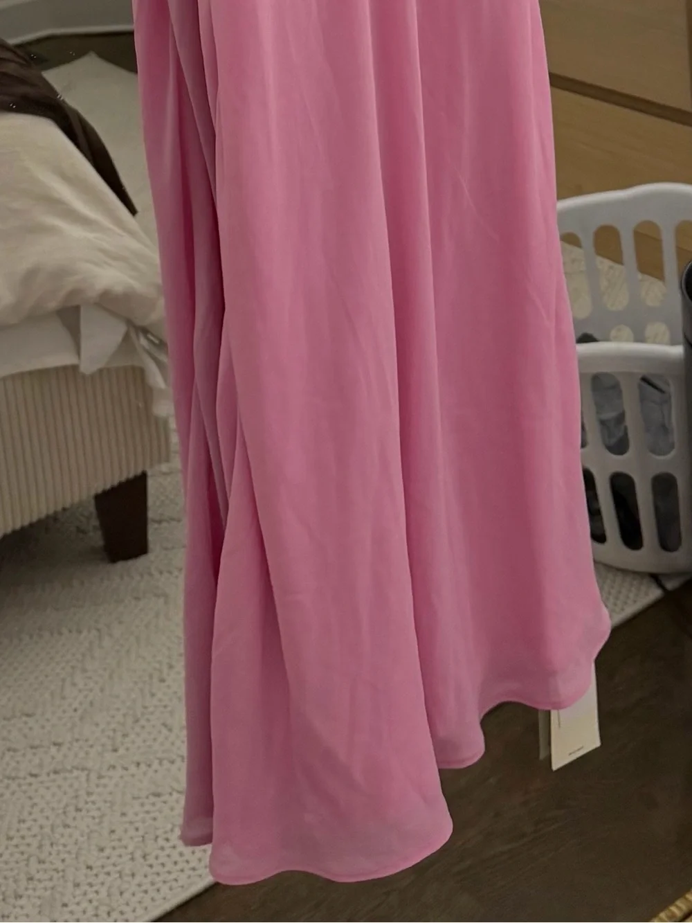 Abercrombie and Fitch Pink Ruffled Strap Maxi Dress